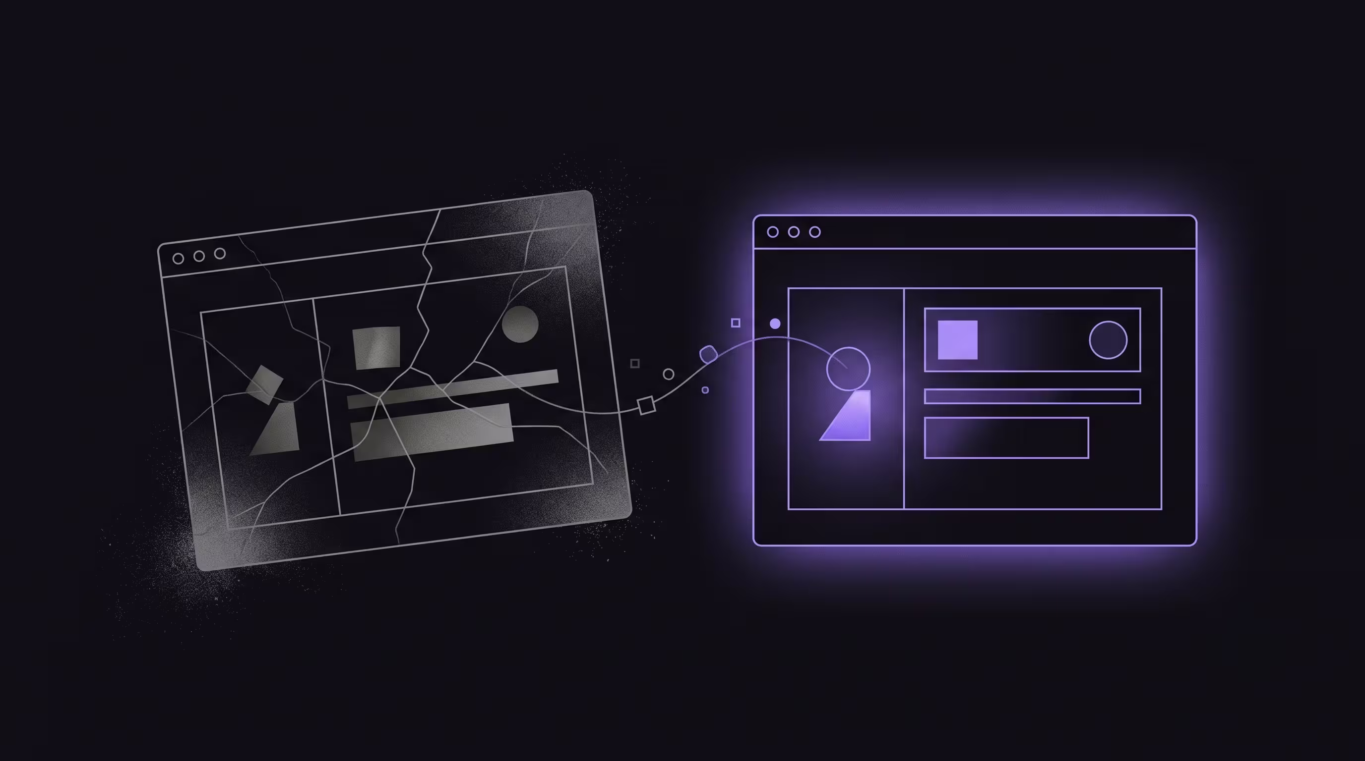 Illustration — un site vieillissant remplacé par une refonte moderne