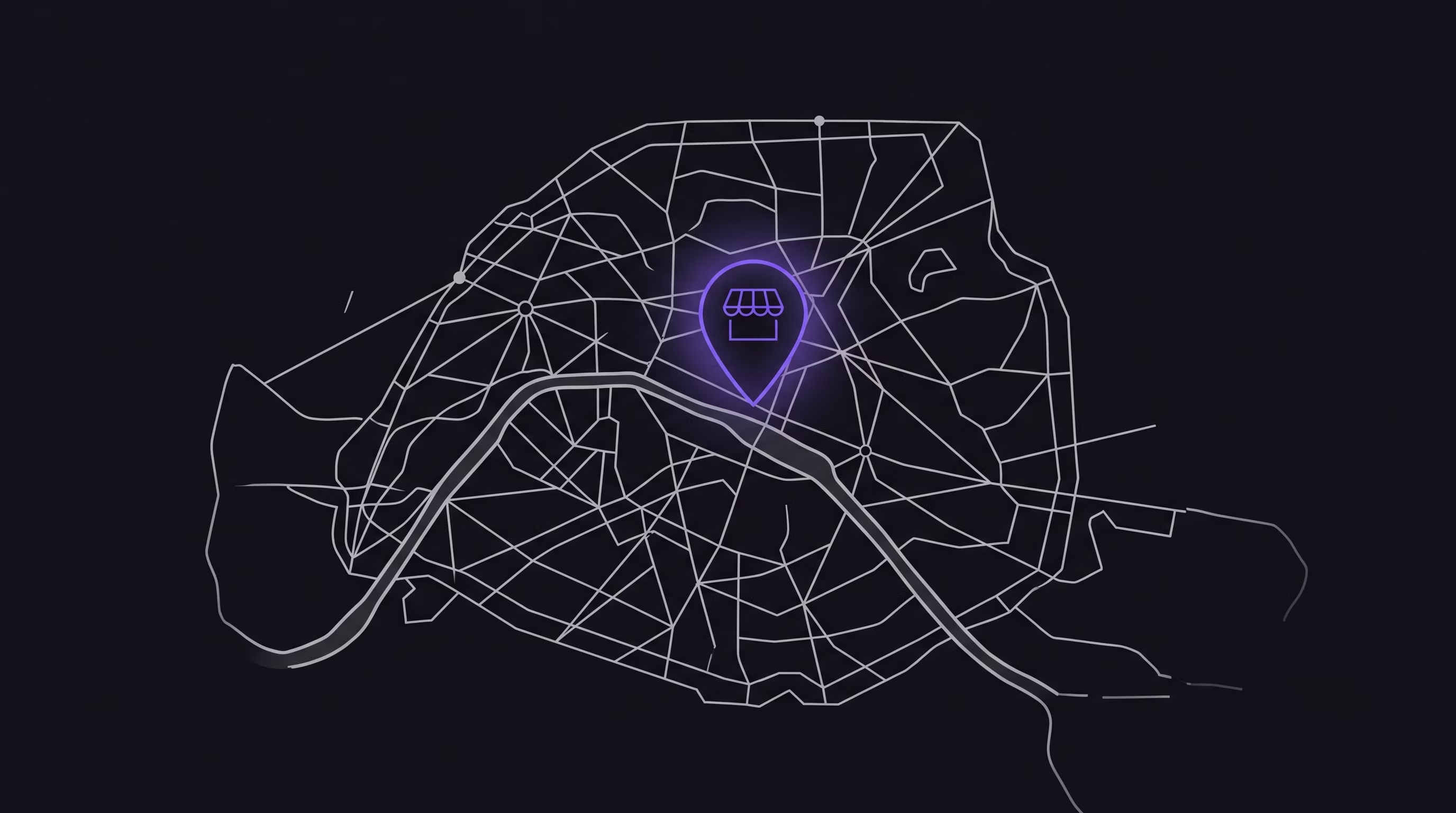 Illustration — une boutique mise en avant sur une carte de Paris