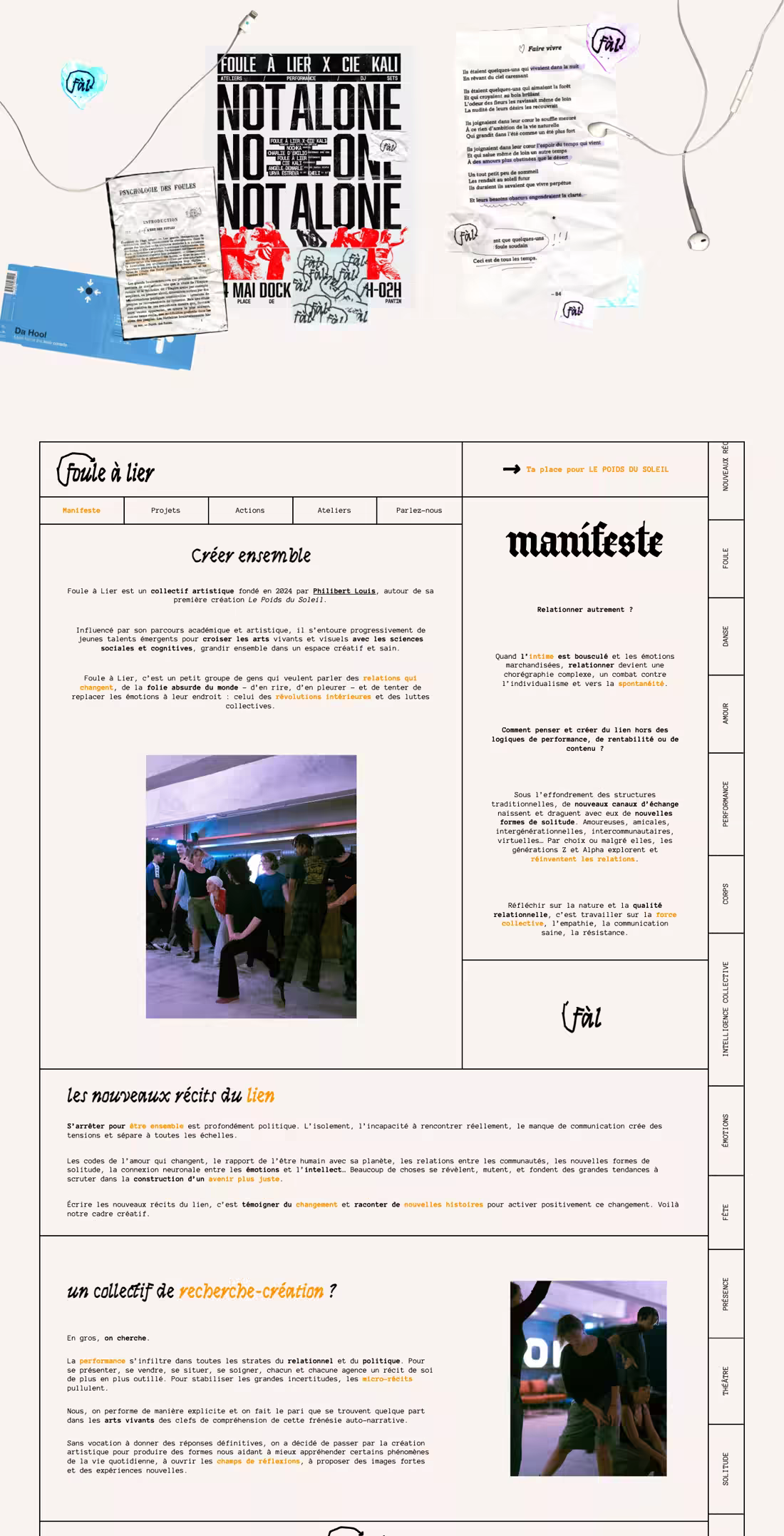 Screenshot of the Foule à Lier website