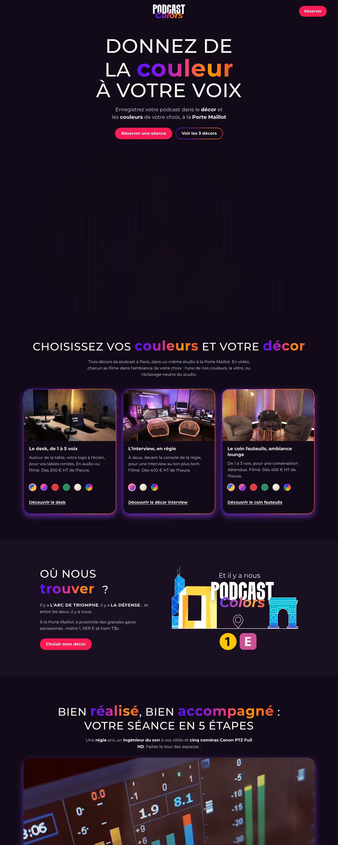 Capture du site Podcast Colors