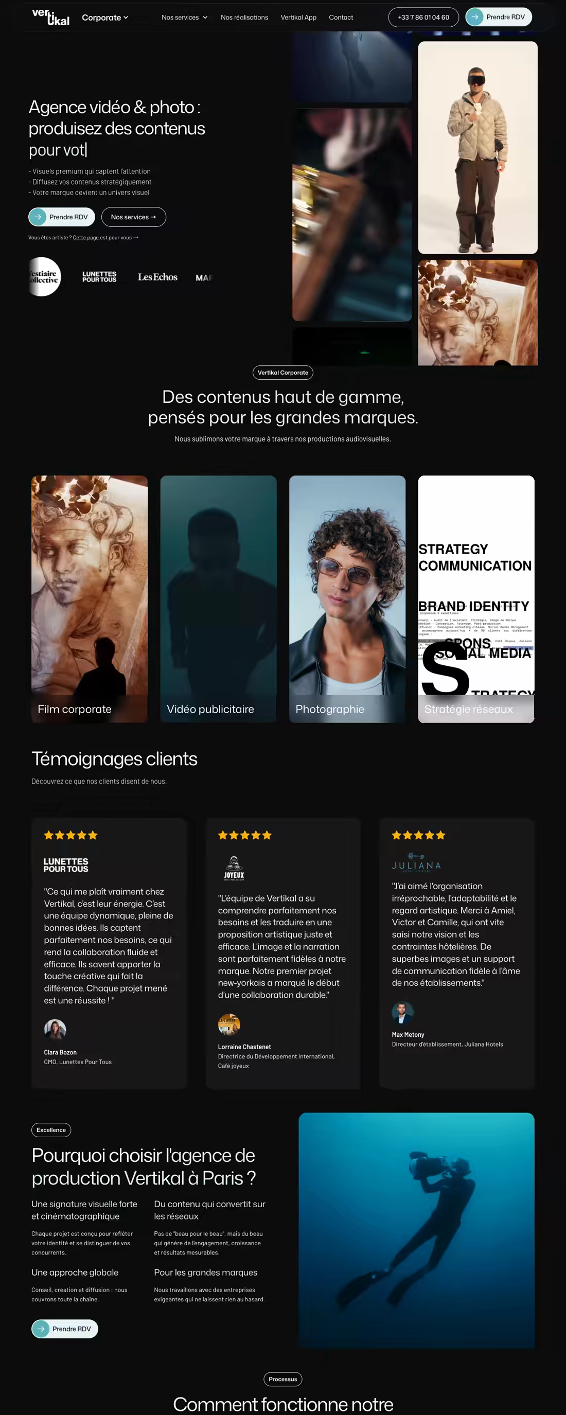 Screenshot of the Vertikal website