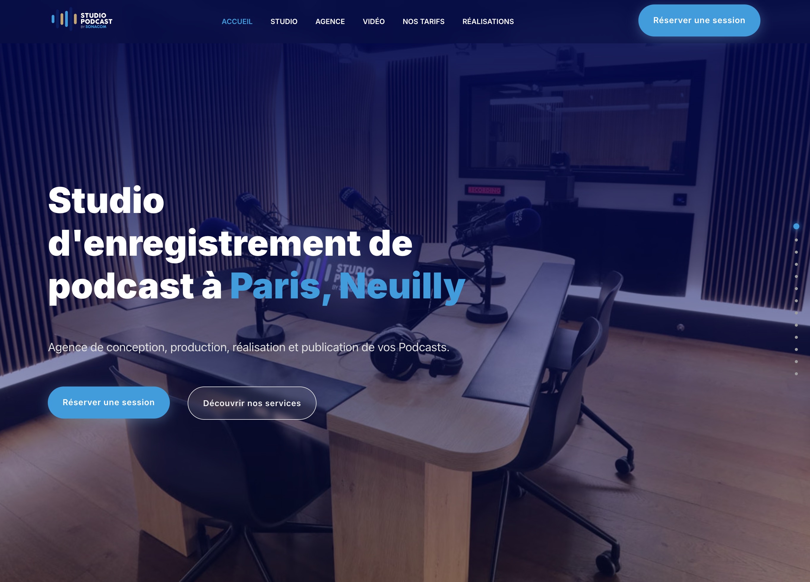 Plateforme de réservation pour StudioPodcast